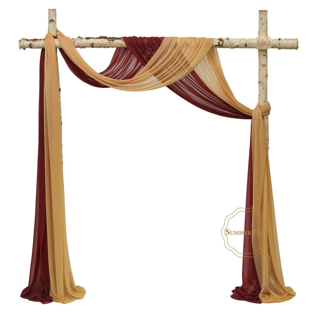 10 Meters Wedding Arch Drape Fabric Sheer Chiffon Tulle Curtain by FLIPSTYLEZLLC