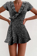 Summer Women’s Floal A-Line Dress Sweet Elegant Floral Ruffles V-neck Bandage Short Dress by nowadaysfashion
