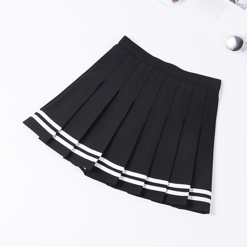 High Waist Pleated Skirt by Kore Kawaii