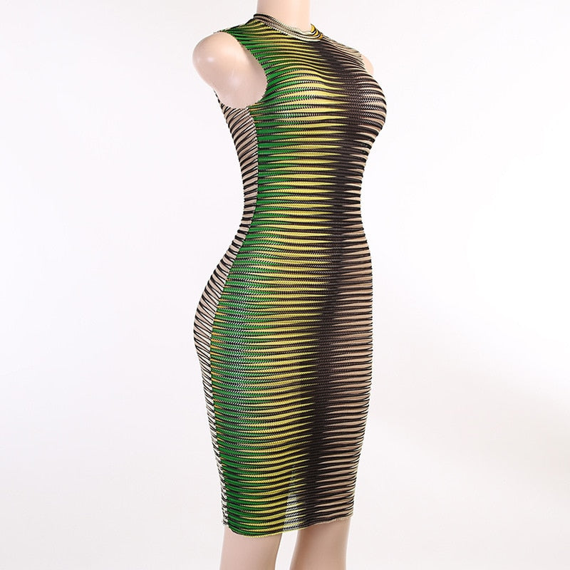Tassel Diamonds Party Dress Women Spaghetti Straps Backless Split Bodycon by nowadaysfashion