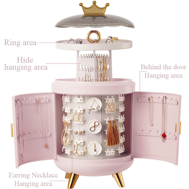 Crown Rotating Jewelry Organizer by Kore Kawaii