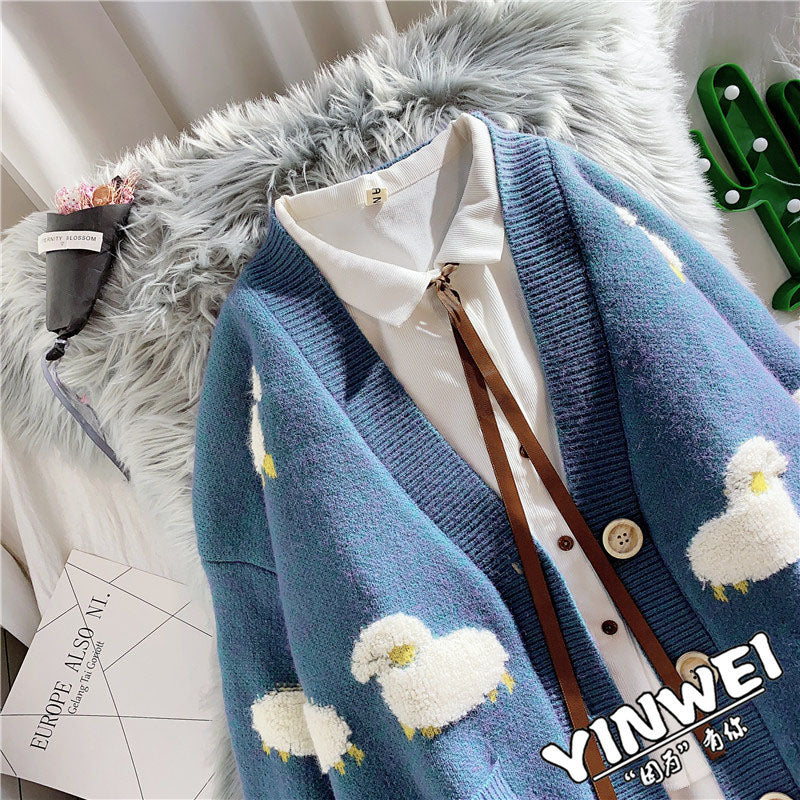 Casual Sheep Cardigan Sweater by Kore Kawaii
