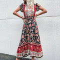 Bohemian Beach Dress Summer Rayon Viscose Ladies Fashion Flower Printed Vestidos Clothing Women Vintage Boho Floral Casual Dress by Wild and Free Boutique