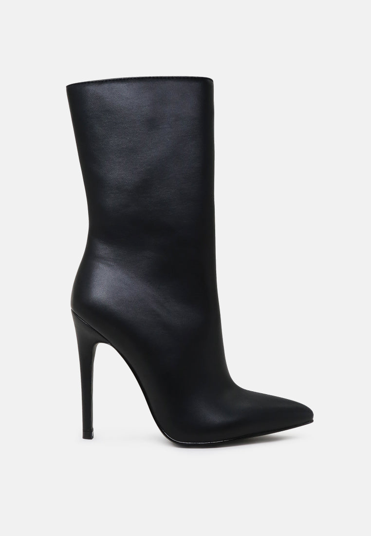 Micah Pointed Toe Stiletto High Ankle Boots by London Rag