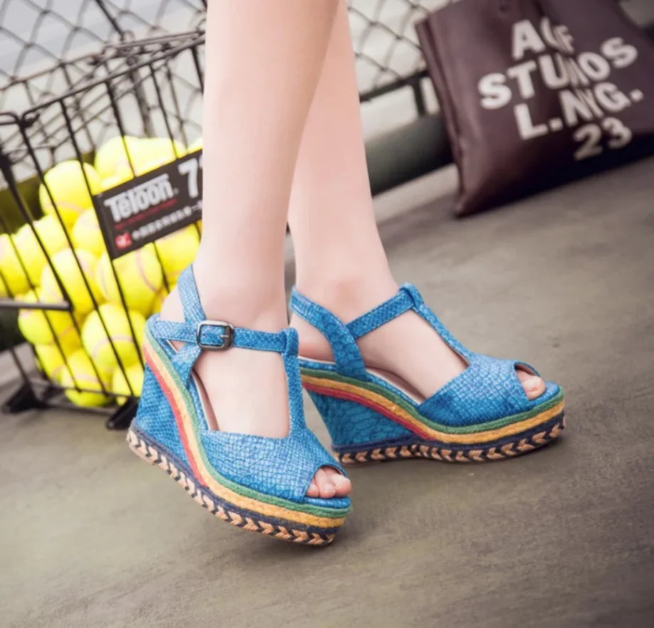 Thick-Soled Women's High Heel Wedge Sandals by Trendy Attic Store01