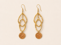 Golden Horizon Hammered Dangle Earrings by Macee Rose Trading Company