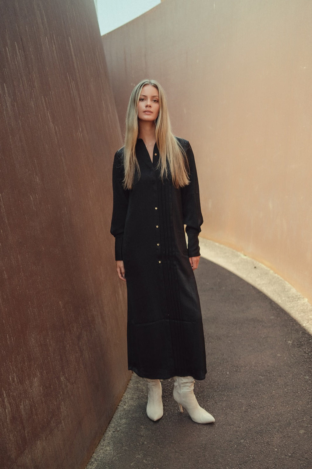 Pleated Shirt Dress by profile-nyc