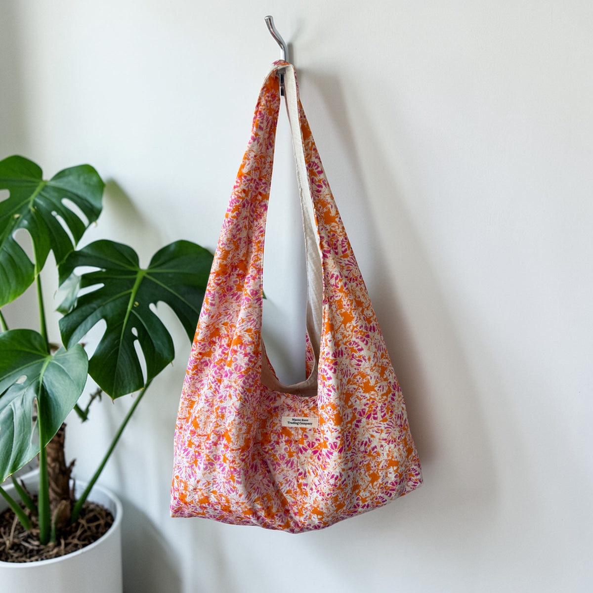 Sunset Bloom Handmade Slouchy Hobo Bag – Boho Floral Tote by Macee Rose Trading Company