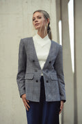 Plaid navy Blazer by profile-nyc