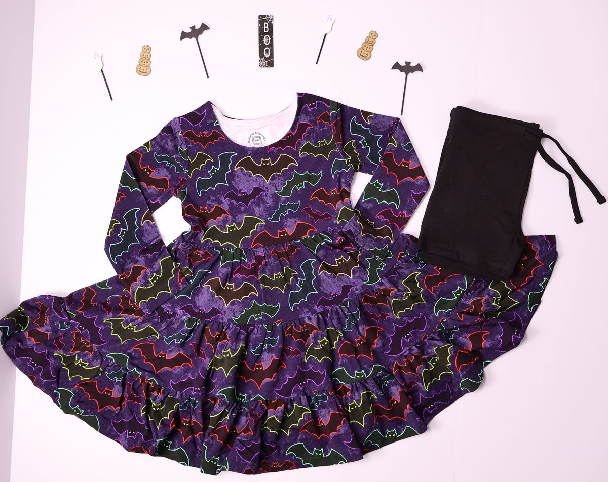 Long Sleeve Twirl Dress & Short Set by Minikin Mischief Clothing Co.
