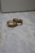 GOLD PLEATED HOOP EARRINGS