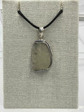 Sterling Silver Lined Bezel Libyan Desert Glass Pendant by Sacred Crystals