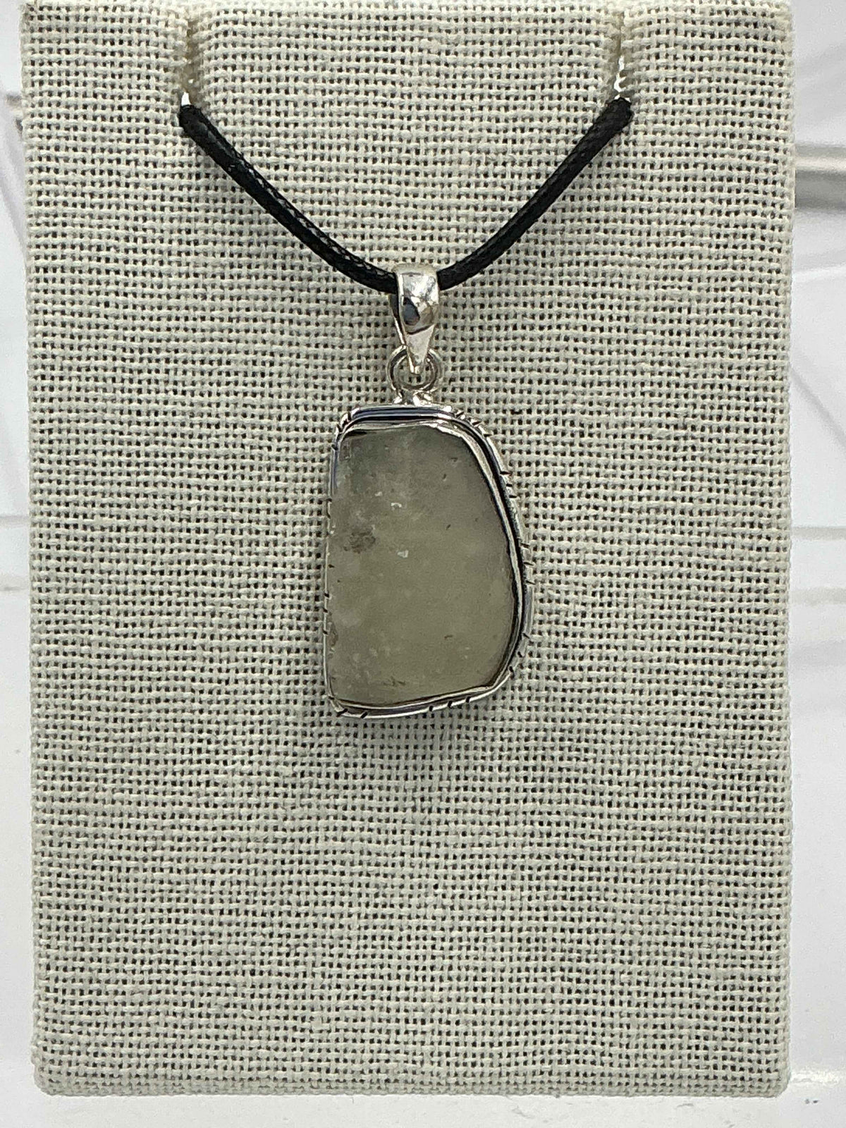 Sterling Silver Lined Bezel Libyan Desert Glass Pendant by Sacred Crystals
