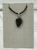 Sterling Silver Studded Bezel Moldavite Pendant by Sacred Crystals