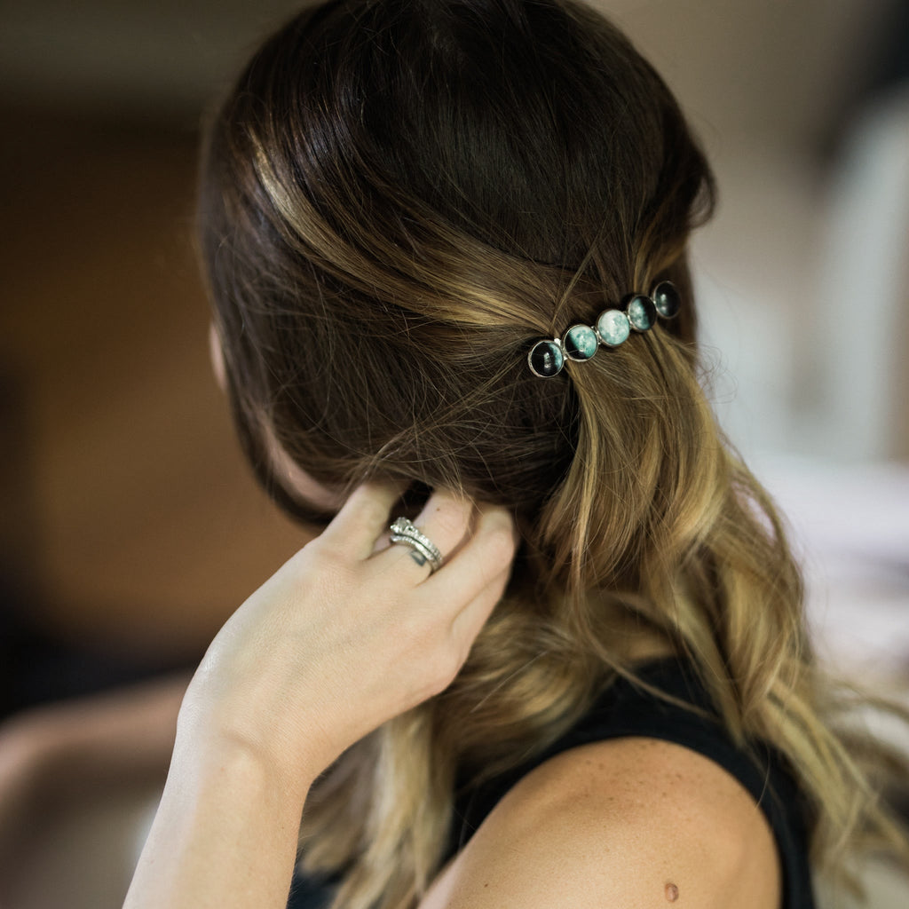 Moon Phase Hair Clip Barrette for Celestial Style by DC-Yugen Handmade