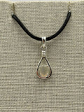 Sterling Silver Open Teardrop Ethiopian Opal Pendant by Sacred Crystals
