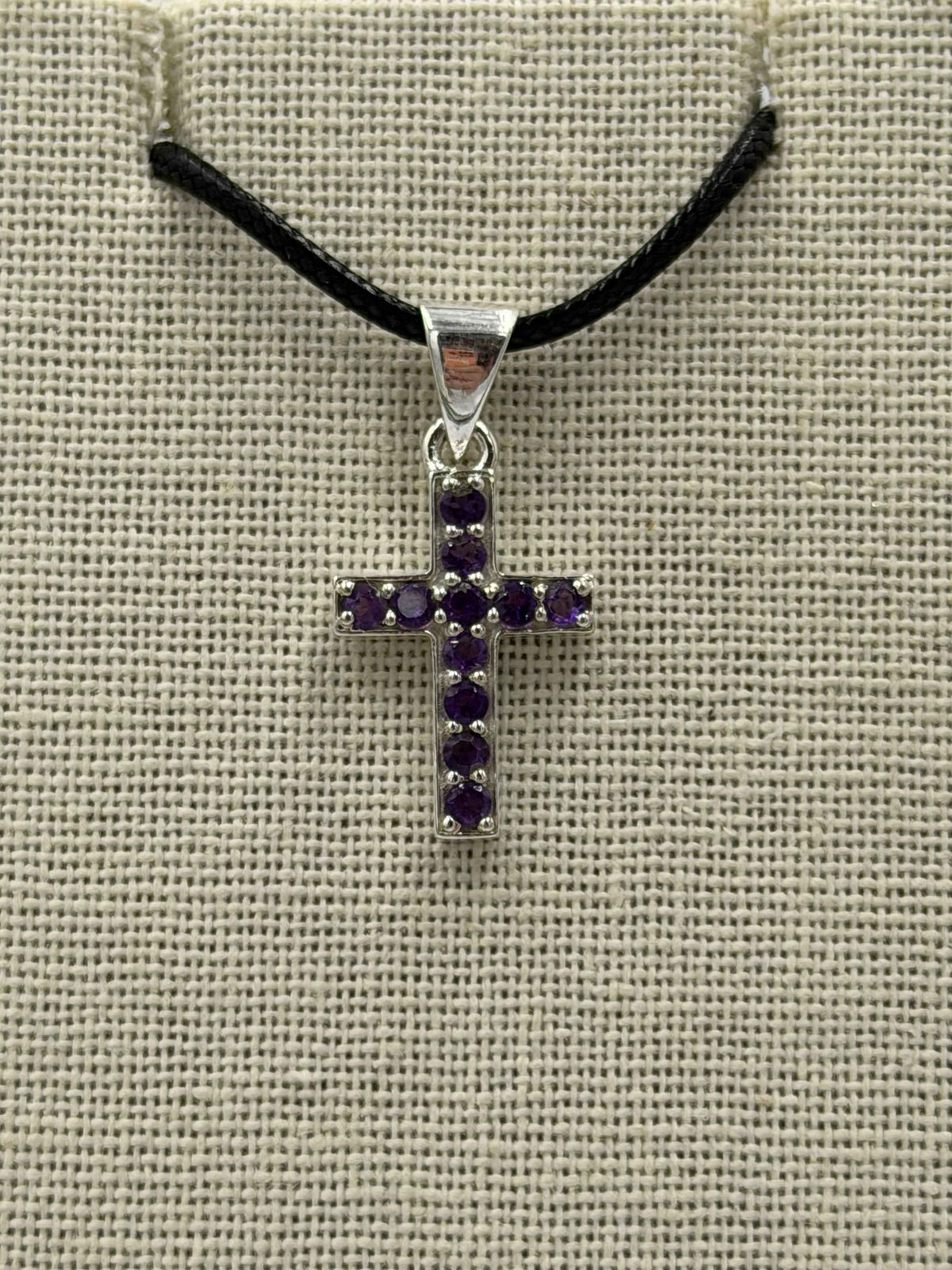 Sterling Silver Amethyst Cross Pendant by Sacred Crystals