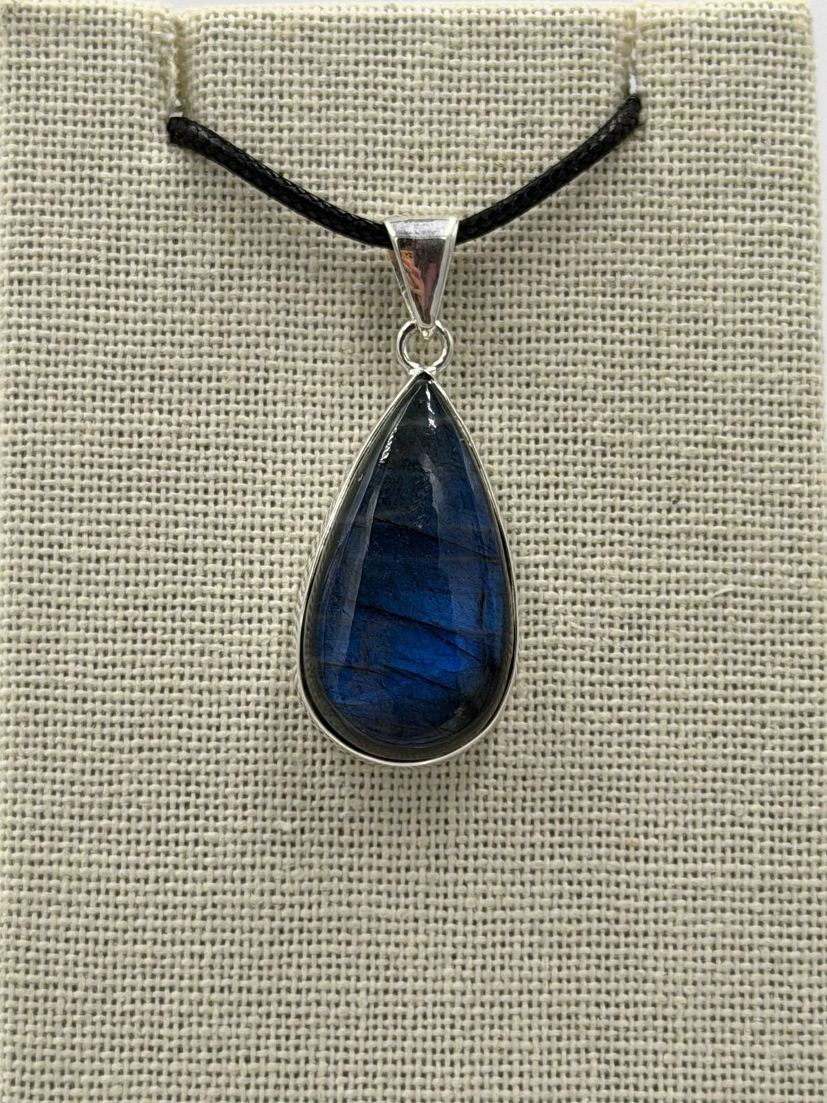 Sterling Silver Teardrop Labradorite Pendant by Sacred Crystals