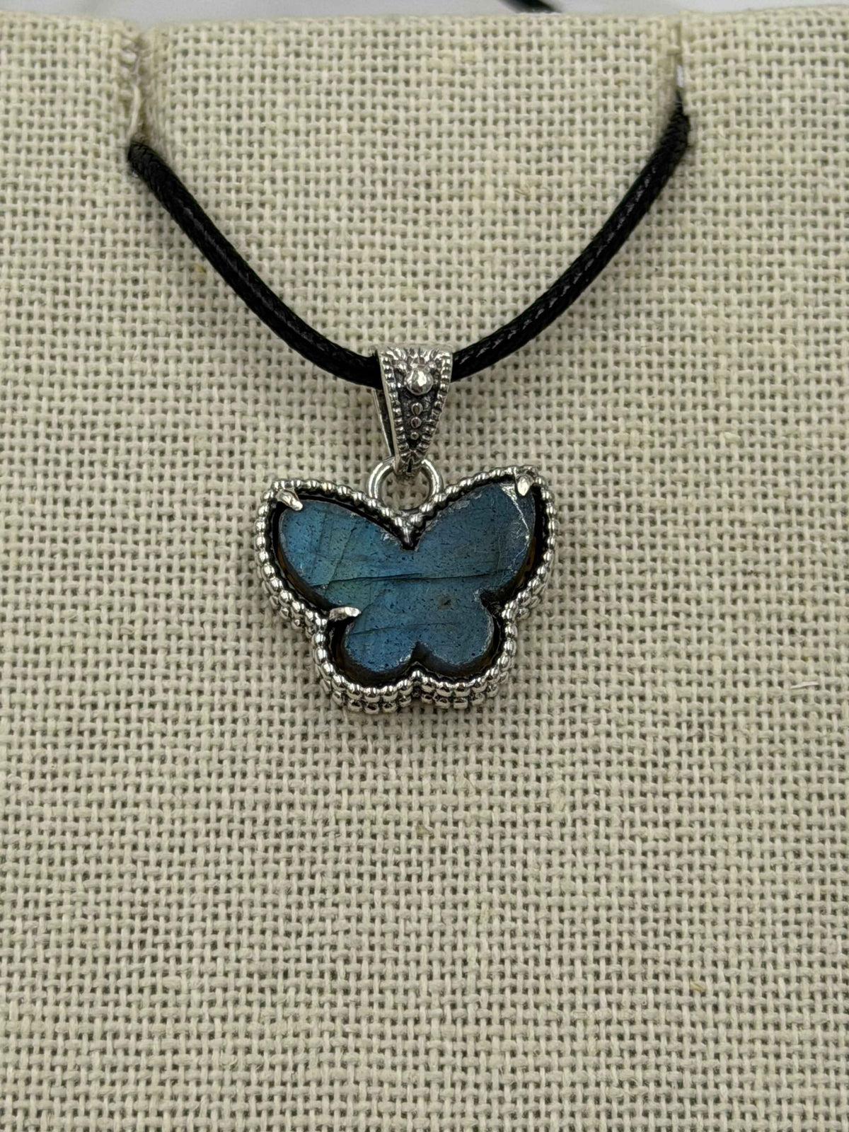Sterling Silver Butterfly Labradorite Pendant by Sacred Crystals