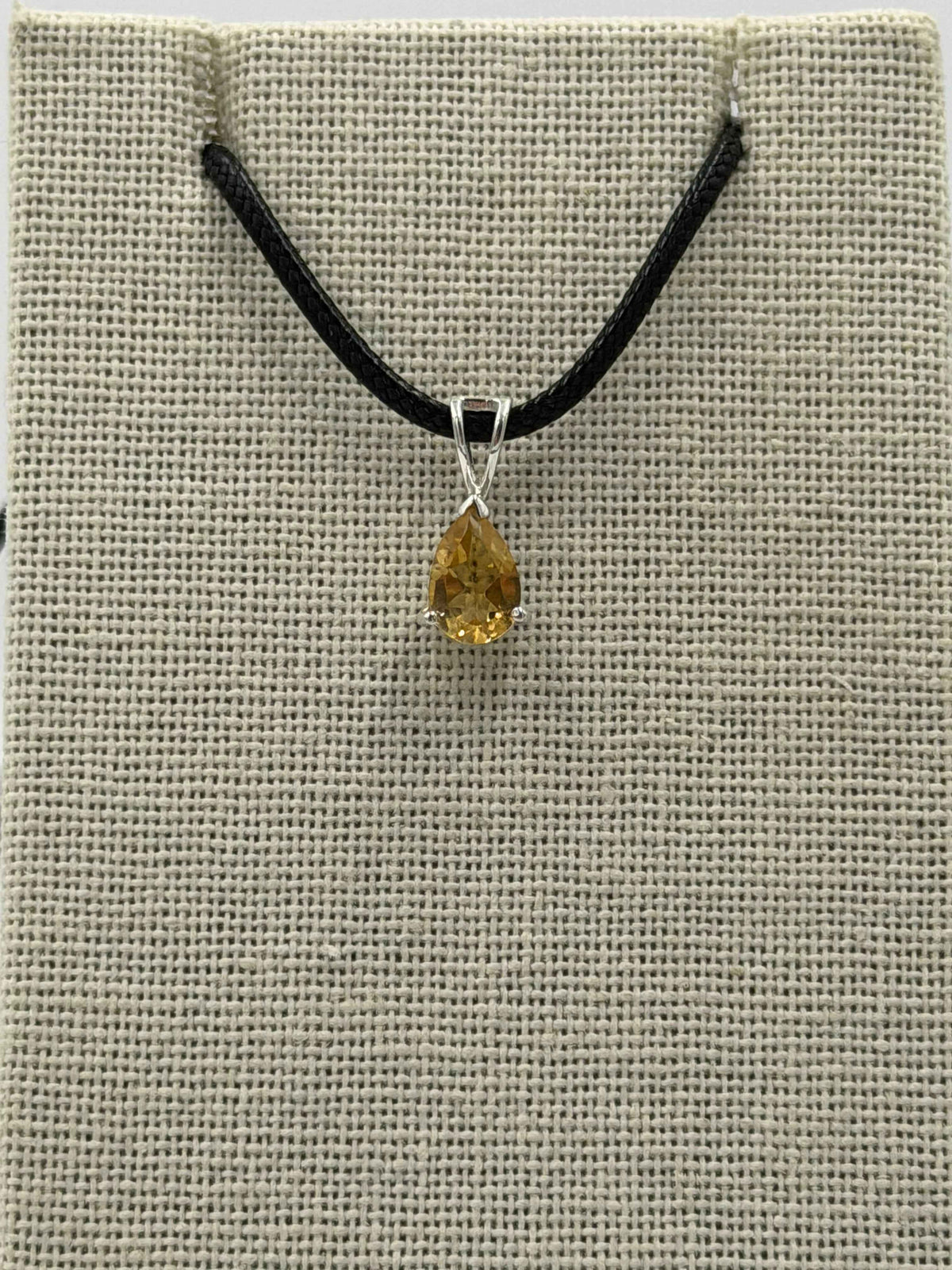 Sterling Silver Teardrop Citrine Pendant by Sacred Crystals