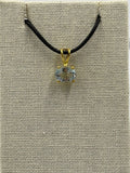 Gold Vermeil Horizon Oval Aquamarine Pendant by Sacred Crystals