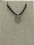 Sterling Silver Heart Aquamarine Pendant by Sacred Crystals
