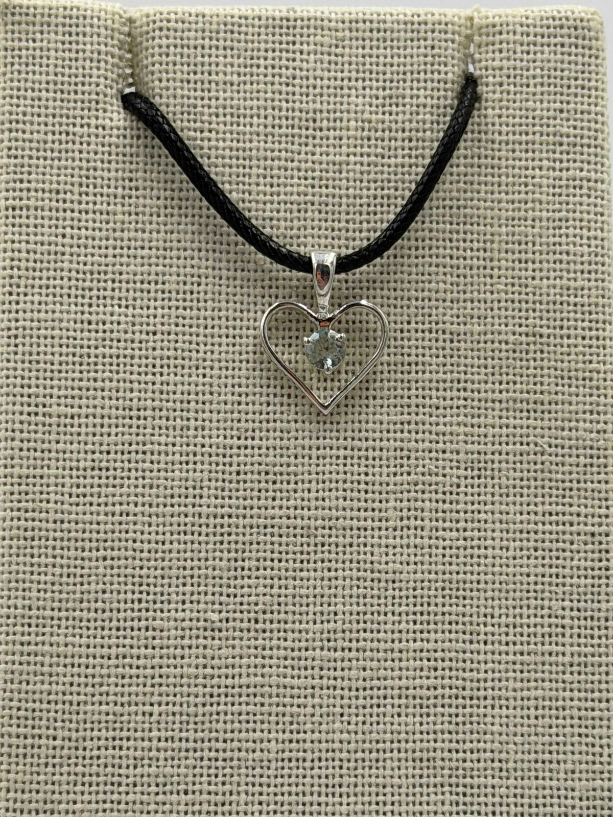 Sterling Silver Heart Aquamarine Pendant by Sacred Crystals