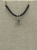 Sterling Silver Square Aquamarine Pendant by Sacred Crystals