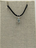 Sterling Silver Oval Aquamarine Pendant by Sacred Crystals