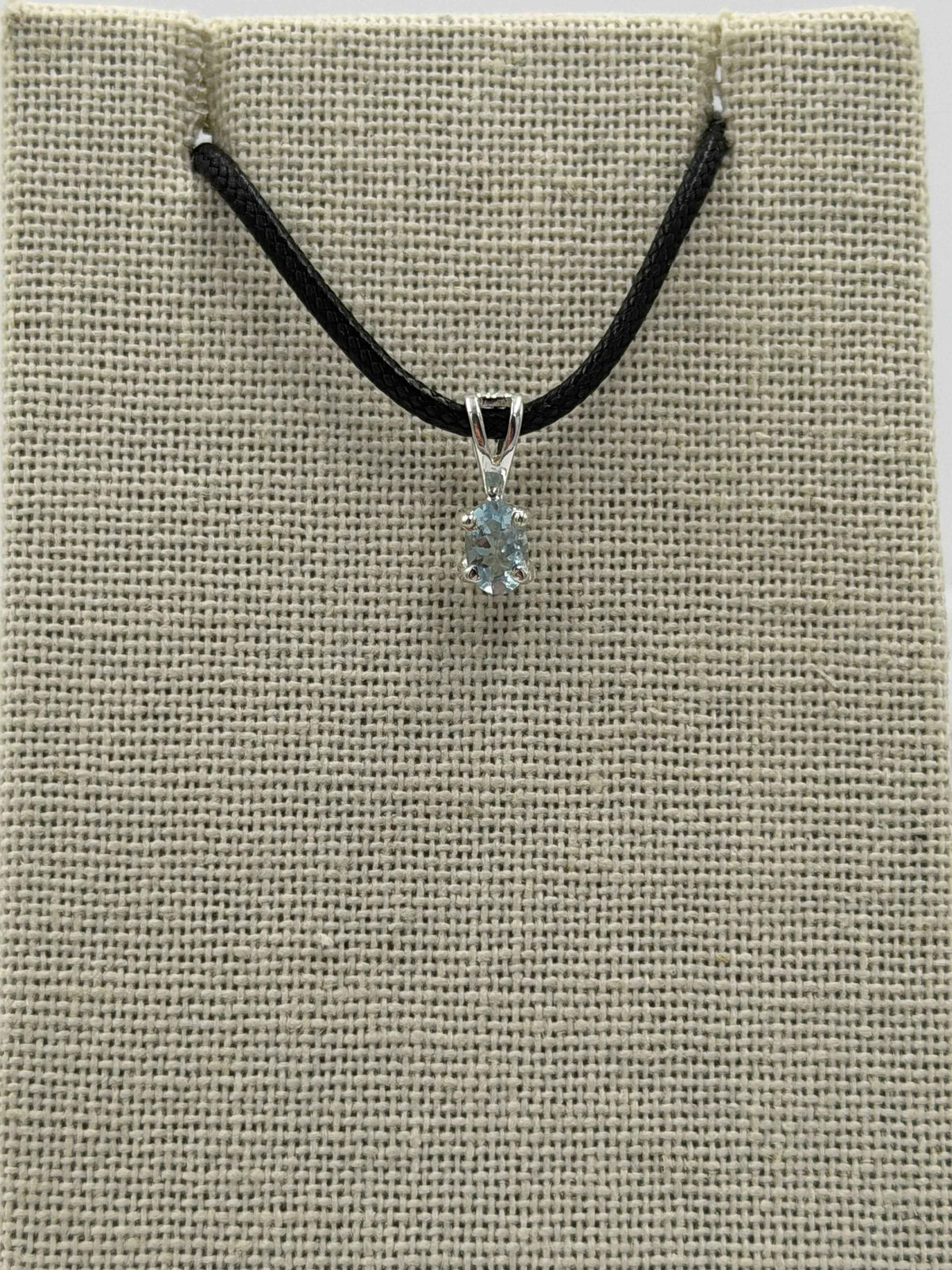 Sterling Silver Oval Aquamarine Pendant by Sacred Crystals