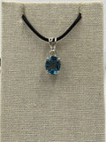 Sterling Silver Oval London Blue Topaz Pendant Size 1 by Sacred Crystals