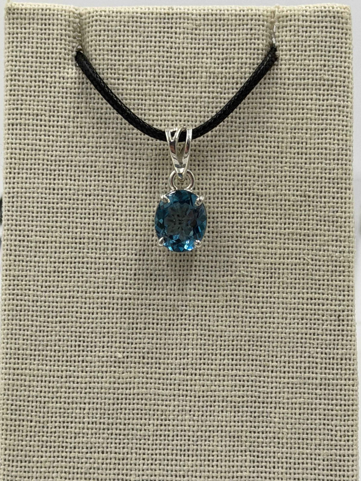 Sterling Silver Oval London Blue Topaz Pendant Size 1 by Sacred Crystals