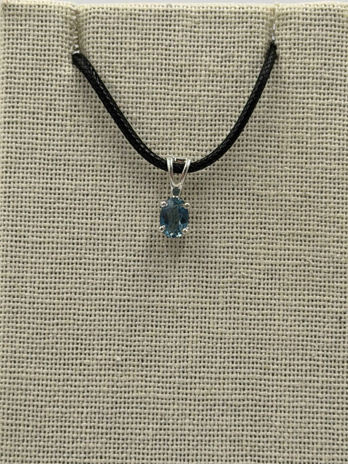 Sterling Silver Oval London Blue Topaz Pendant Size 2 by Sacred Crystals