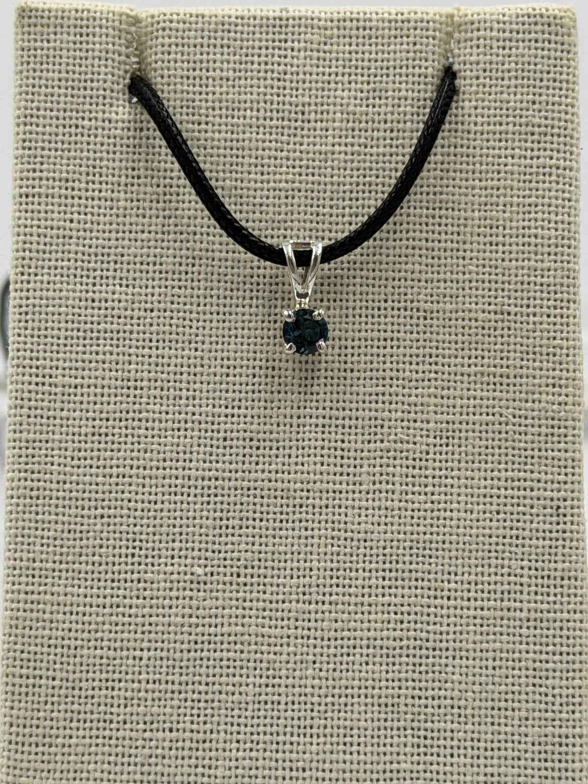 Sterling Silver Round London Blue Topaz Pendant by Sacred Crystals