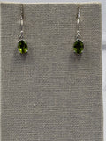 Sterling Silver Oval Peridot Dangle Earrings by Sacred Crystals