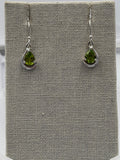 Sterling Silver Teardrop Peridot Dangle Earrings by Sacred Crystals