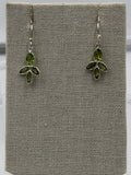 Sterling Silver Leaf Cluster Peridot Dangle Earrings by Sacred Crystals