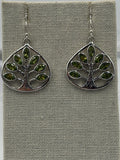 Sterling Silver Tree of Life Peridot Dangle Earrings by Sacred Crystals