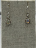 Sterling Silver Open Teardrop Ethiopian Opal Dangle Earrings by Sacred Crystals