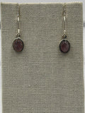Sterling Silver Rose Bezeled Oval Quartz Dangle Earrings by Sacred Crystals