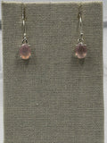 Sterling Silver Rose Oval Quartz Dangle Earrings by Sacred Crystals