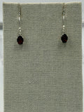 Sterling Silver Oval Garnet Dangle Earrings Size 1 by Sacred Crystals