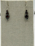 Sterling Silver Triple Garnet Dangle Earrings by Sacred Crystals
