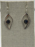 Sterling Silver Open Leaf Labradorite Dangle Earrings by Sacred Crystals