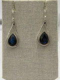 Sterling Silver Open Teardrop Labradorite Dangle Earrings by Sacred Crystals