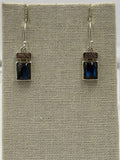 Sterling Silver Square Labradorite Dangle Earrings by Sacred Crystals