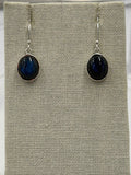 Sterling Silver Bezeled Labradorite Dangle Earrings by Sacred Crystals