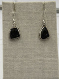 Sterling Silver Rope Bezeled Moldavite Dangle Earrings Size 1 by Sacred Crystals