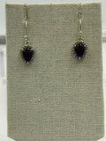 Sterling Silver Sparkled Inverted Teardrop Amethyst Dangle Earrings by Sacred Crystals