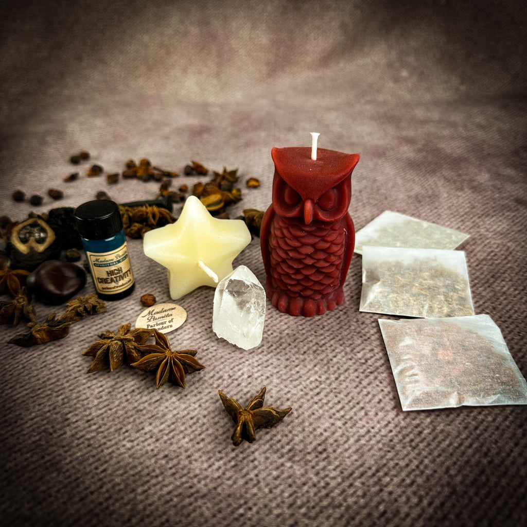 Wise Owl Wishing Star Candle Spell Kit - Wisdom & Success by Parlour of Wonders